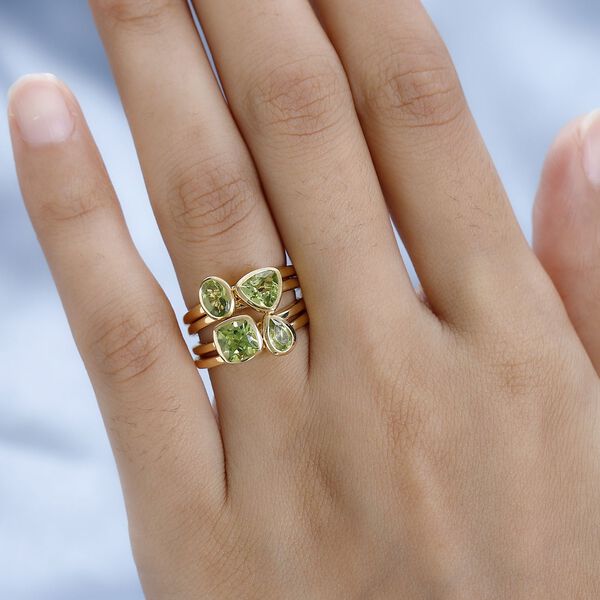 Nat&uuml;rlicher Peridot Ringset, ca. 2.79 ct. image number 3