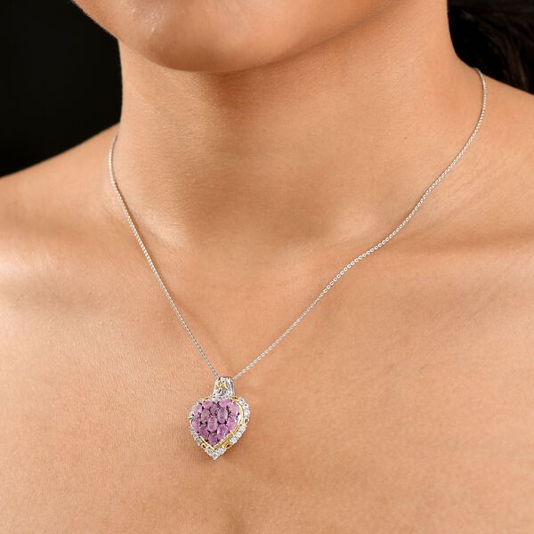 Ilakaka Rosa Saphir (Fissure gef&uuml;llt) Schmuckset 925 Silber rhodiniert ca. 4.38 ct image number 3