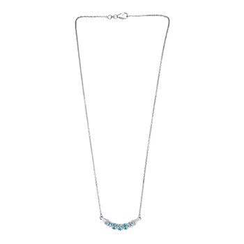 D'Joy AA Blauer Zirkon Halskette ca. 45 cm 925 Silber rhodiniert ca. 1.69 ct