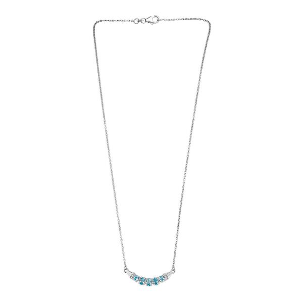 D'Joy AA Blauer Zirkon Halskette ca. 45 cm 925 Silber rhodiniert ca. 1.69 ct image number 4