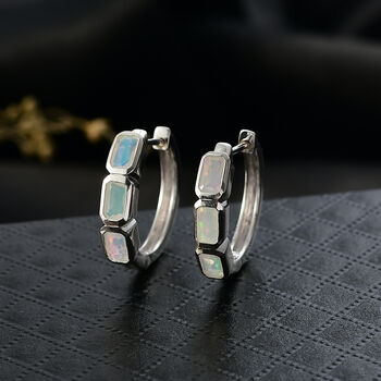 D'Joy AA Nat&uuml;rlicher, &auml;thiopischer Welo Opal Ohrringe 925 Silber platiniert ca. 1.34 ct