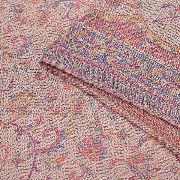 Jacquard Paisley-Schal mit Fransen, 170cm x 75cm, Lila Bl&uuml;ten image number 7