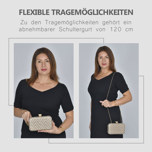 Clutch mit facettierten Kristallen, Zick Zack Muster image number 6
