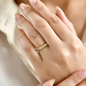 LUXURIANT DIAMOND - Lab Grown Diamant VS-EF Ring 925 Silber 750 Gelbgold Vermeil (Größe 19.00) ca. 1,00 ct