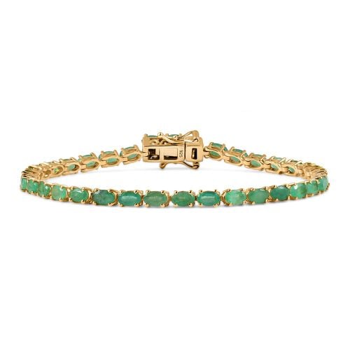 Socoto Smaragd Armband ca. 19 cm 925 Silber 750 Gelbgold Vermeil ca. 7,63 ct. image number 0