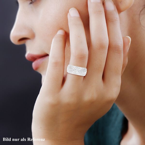 Wei&szlig;er Diamant Ring 925 Silber platiniert (Gr&ouml;&szlig;e 17.00) ca. 1.00 ct image number 1