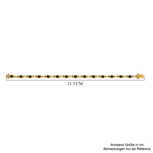 Nat&uuml;rliches Chromdiopsid Armband, ca. 20 cm, 925 Silber vergoldet ca. 5.12 ct image number 5