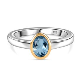 AAA Santamaria Aquamarin Ring 925 Silber rhodiniert (Größe 17.00) ca. 0,73 ct
