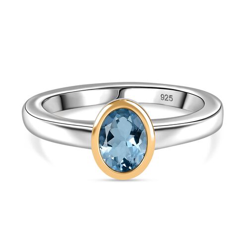 AAA Santamaria Aquamarin Ring 925 Silber rhodiniert (Größe 17.00) ca. 0,73 ct image number 0