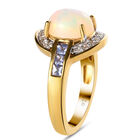 Natürlicher, äthiopischer Opal und Tansanit-Ring, 925 Silber Gelbgold Vermeil  ca. 1,79 ct image number 4