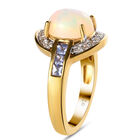 Natürlicher, äthiopischer Opal und Tansanit-Ring, 925 Silber Gelbgold Vermeil  ca. 1,79 ct image number 4