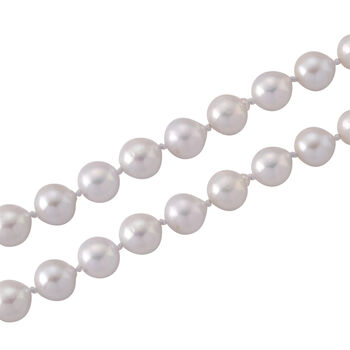 ONE TIME CLOSE OUT DEAL - Wei&szlig;e Edison Perle (9-10 mm) Halskette ca. Flexibles cm 316L Edelstahl