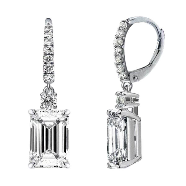 Zirkonia Ohrringe, Messing rhodiniert ca. 0.60 ct