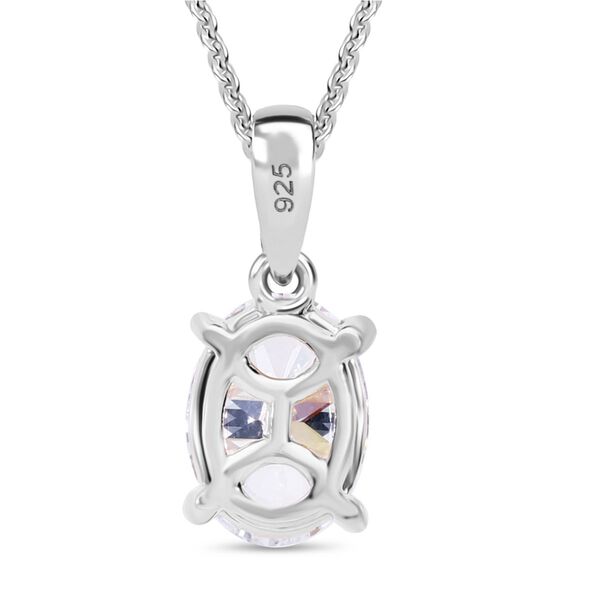LUXURIANT SGL zertifizierter SI-GH Labor Oval-Diamant Anhänger mit 50cm Kette, 925 Silber rhodiniert - 1 ct. image number 3