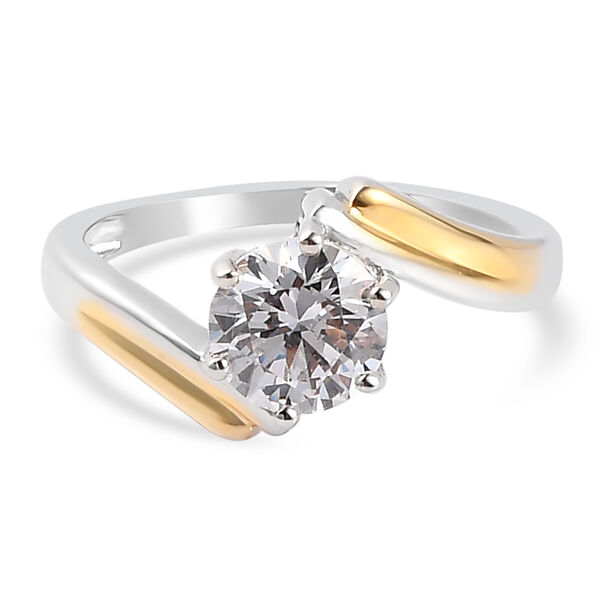 LUSTRO STELLA Hergestellt mit Feinster ZIRKONIA Ring 925 Silber Bicolor