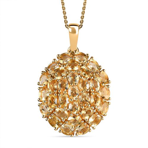 Citrin Anhänger mit Kette, 925 Silber Gelbgold Vermeil ca. 4,65 ct image number 0