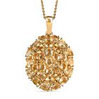 Citrin Anhänger mit Kette, 925 Silber Gelbgold Vermeil ca. 4,65 ct
