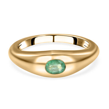 AA Äthiopischer Smaragd-Ring, 925 Silber Gelbgold Vermeil  ca. 0,33 ct