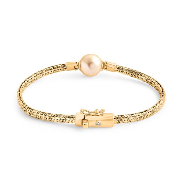 D'Joy Royal Bali - AAA goldenes Südseeperle und Labor Diamant Tulang Naga-Armband image number 4