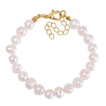 Wei&szlig;es S&uuml;&szlig;wasserperle Armband, 19cm