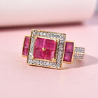 Afrikanischer Rubin-Ring, (Fissure gefüllt), 925 Silber Gelbgold Vermeil image number 1