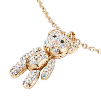 Wei&szlig;er und schwarzer &ouml;sterreichischer Kristall-Anh&auml;nger mit 60 cm Kette