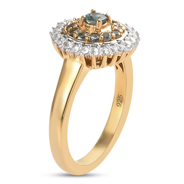 Alexandrit und Zirkon Ring 925 Silber vergoldet  ca. 0,74 ct image number 3