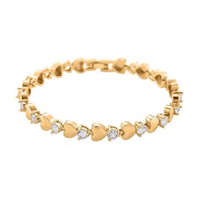 Weißer Kristall Armband ca. 19 cm, goldfarben