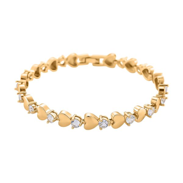 Weißer Kristall Armband ca. 19 cm, goldfarben image number 0