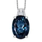 D'Joy London Blau Topas, Moissanit Schmuckset ca. 50 cm 925 Silber rhodiniert ca. 12,66 ct.