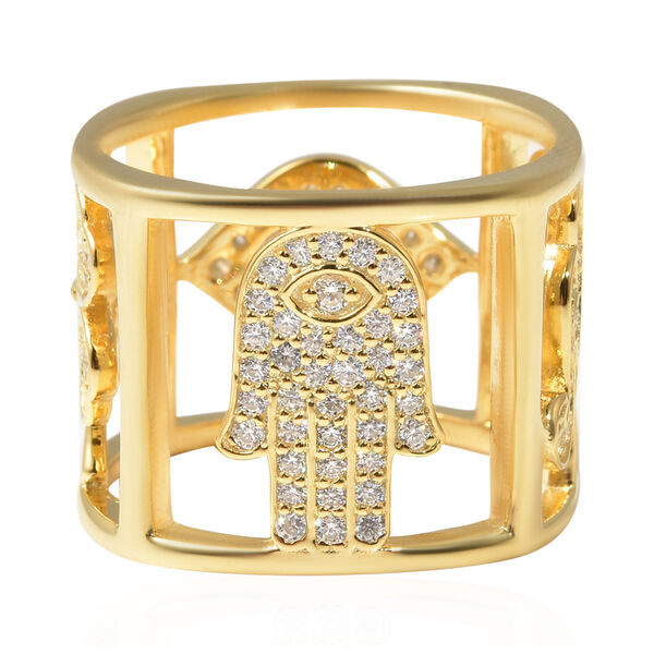 Weißer Zirkon Ring, 925 Silber vergoldet  ca. 1,60 ct image number 6