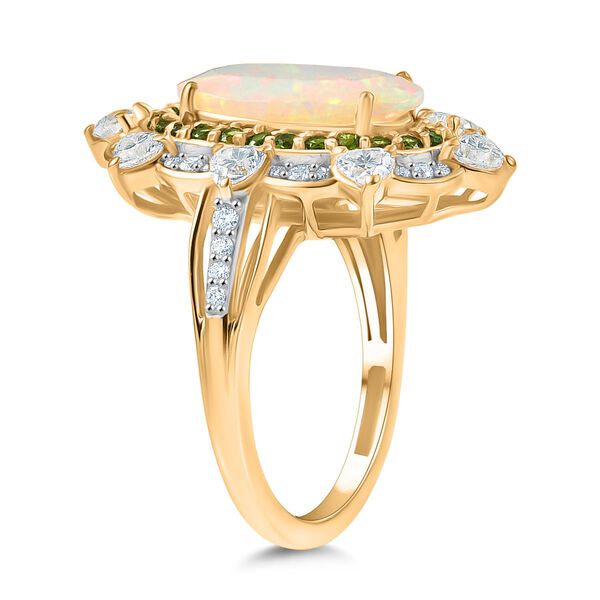 D'Joy AA nat&uuml;rlicher, &auml;thiopischer Welo Opal, Chromdiopsid und Moissanit Ring - 3,29 ct. image number 5