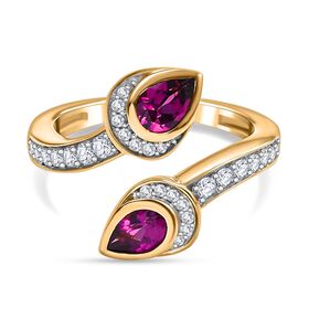 AAA Radiant Ember Granat und Zirkon Ring - 1,40 ct.