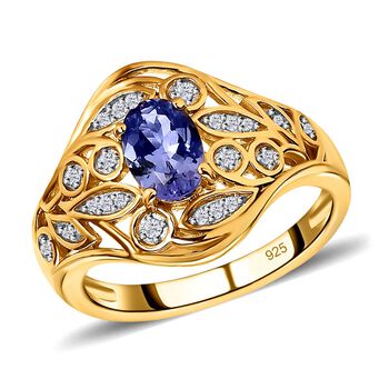 Tansanit und Zirkon Ring - 0,93 ct.