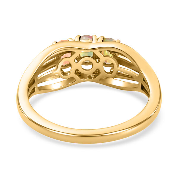 Natürlicher, äthiopischer Welo Opal Ring, 925 Silber vergoldet (Größe 16.00) ca. 0.36 ct image number 6