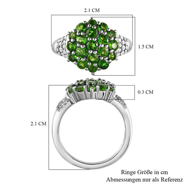 Natürlicher Chromdiopsid-Ring, 925 Silber platiniert  ca. 1,73 ct image number 8