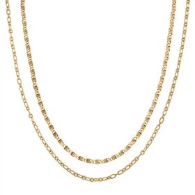 DESIGNER INSPIRIERT - 2er Fancy Ketten Set mit 5 cm Extender, Goldfarben