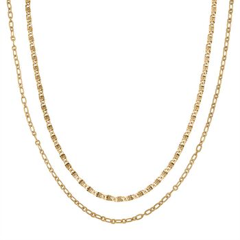 DESIGNER INSPIRIERT - 2er Fancy Ketten Set mit 5 cm Extender, Goldfarben