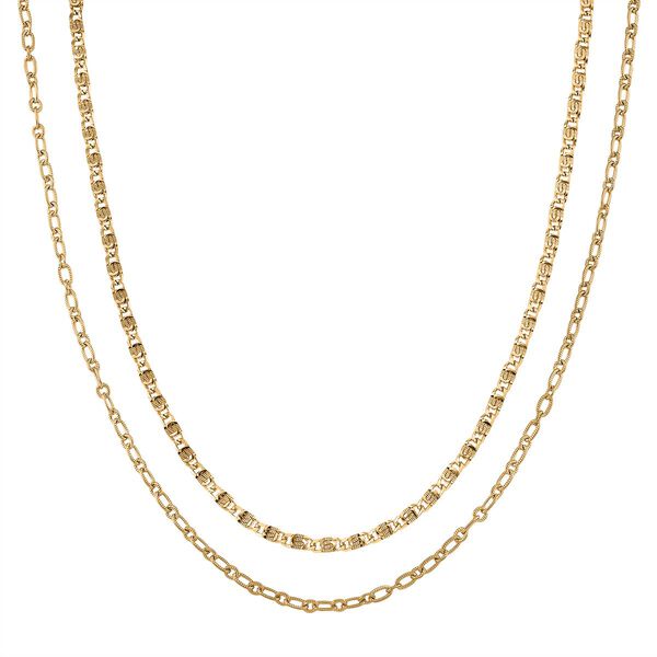 DESIGNER INSPIRIERT - 2er Fancy Ketten Set mit 5 cm Extender, Goldfarben image number 0