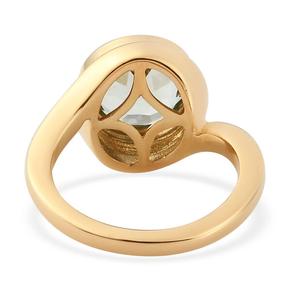 Prasiolite Bypass Ring 925 Silber vergoldet image number 7