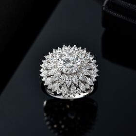 J Francis gefertigt mit SWAROVSKI- Wei&szlig;er Swarovski Zirkonia Anh&auml;nger