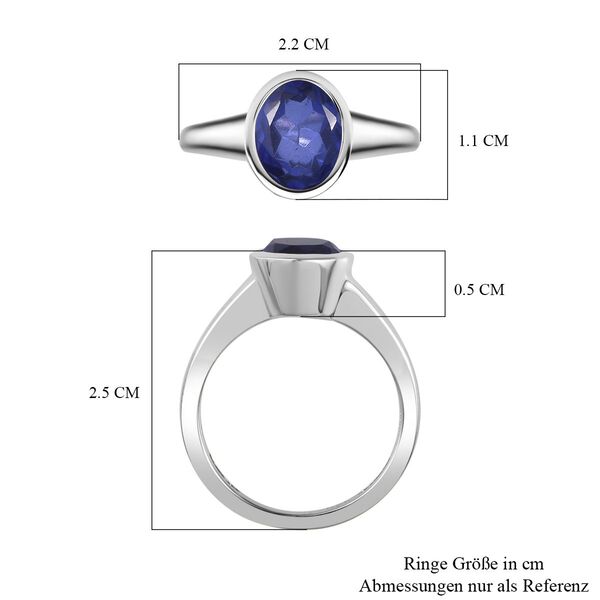Tansanit-Farbe Quarz Ring 925 Silber rhodiniert (Größe 17.00) ca. 2,05 ct image number 7