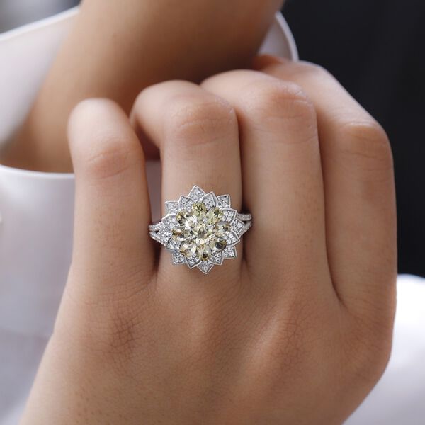 Nat&uuml;rlicher, goldener Tansanit und Zirkon-Cocktail-Ring - 2,58 ct. image number 3