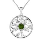 Natürlicher Chromdiopsid, Moissanit Schmuckset 925 Silber rhodiniert ca. 1.09 ct