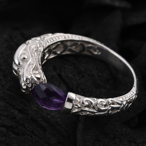 Royal Bali Kollektion - afrikanischer Amethyst-Ring, 925 Silber  ca. 1,30 ct image number 1