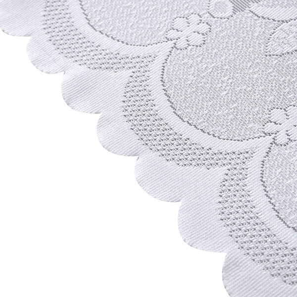 Gardinen mit verstellbarer Metallstange, gestrickter Stoff, 145x90cm, gewebt, Blumen image number 4