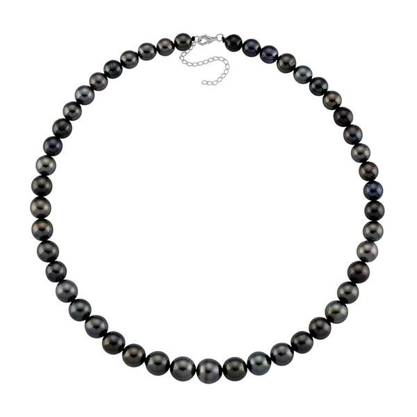 LUXORO AAA Tahiti Perle (8-12 mm) Halskette ca. 45 cm 417 Wei&szlig; Gold image number 3