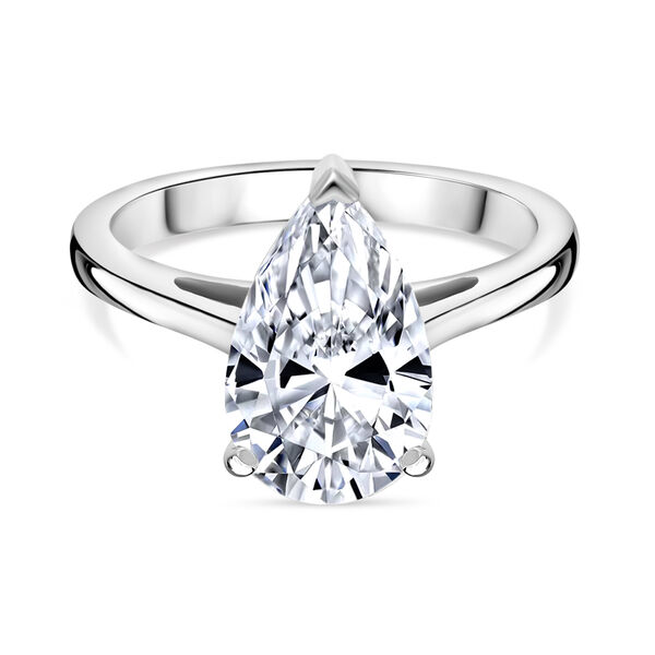 LUXURIANT IGI zertifizierter VS-EF Labor Tropfenschliff Diamant Ring in 950 Platin - 3 ct.