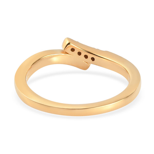 Weißer Diamant P Ring 925 Silber Vermeil YG ca. 0,05 ct. image number 6