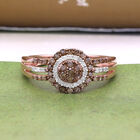 Champagner Diamant Ring 925 Silber Rose Vermeil image number 1